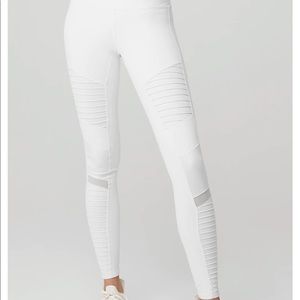 Alo White Moto Leggings Size S